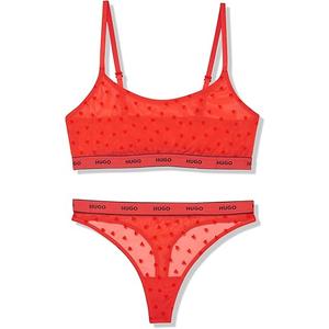 HUGO, Lace Bralette and Thong Gift Set, Candy red, XL