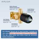 Airuida Shower Faucet Set with Tub Spout Bathtub Faucet Kit Shower Tub Faucet Set Complete Tub Shower Trim Kit with Solid Brass Rough-in Valve and Rainfall Square Showerhead,6 Inch-Matte Black