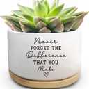 Coworker Thank You Gifts, Funny Succulent Plant Pot, Flower Cactus Planter Gifts, Farewell Going Away Appreciation Inspirational Gifts for Women Men Boss Lady Manager Coworkers (No Plants) (Pots-never Forget the Difference)