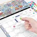 Ospelelf 2026 Wall Calendar 12'' x 17'' Family Coloring Calendar for Adults, Kids, Monthly Calendar Planner with Plastic Cover, 18 Month Calendars, Use Jan 2026 - June 2027, Season