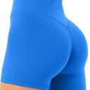 Unthewe Women's Workout Gym Biker Shorts High Waisted Athletic Booty Yoga Shorts with Tummy Control (Size Medium, Royal Blue)