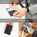 Slim Wallet for Men - Leather, RFID Credit Card Holder - Stylish Mens Wallet for Everyday Use, Handcrafted, Small Yet Practical - Carteras para Hombres - ID Card Holder. (Carbon)