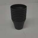 4 Inch Plastic Plant Pots with Drainage Holes and Trays  8 Pack Small Nursery Pots for Indoor & Outdoor House Plants and Flowers, Seedling Starter Planters, Matte Black