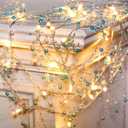 Mudder 30 LEDs Christmas Fairy Lights with Mistletoe Decoration Berry Beaded Garland for Christmas Home Indoor Decor (Blue, White)