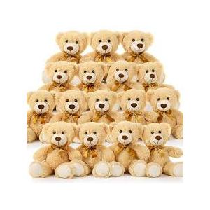 MorisMos Teddy Bear Stuffed Animal 8 Packs 14 in Teddy Bears in Bulk Small Teddy Bear for Centerpiece Baby Shower, Light Brown