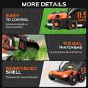 TIECTOWN 14-Inch 13.5 Amp 2-in-1 Electric Dethatcher and Scarifier with 11.5-Gallon Collection Bag, Lawn Dethatcher with 5-Position Depth Adjustment, Blade Replacement Without Tool - Orange