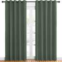 NICETOWN Room Darkening Draperies Window Curtain Panels, Dark Mallard, 2 Panels, W60 x L84 -inch, Thermal Insulated Grommet Room Darkening Curtains for Bedroom
