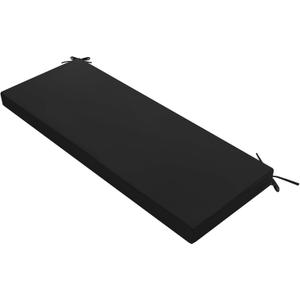 Outdoor Bench Cushion: Waterproof and Fade Resistant Patio Furniture Cushions - Non-Slip Bench Pad Cushion with Removable Cover for Garden Swing Porch Sofa Settee, 59 x 18 Inch, Black