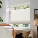 No Drill Cordless TDBU Roman Shades, Off White, 30x64