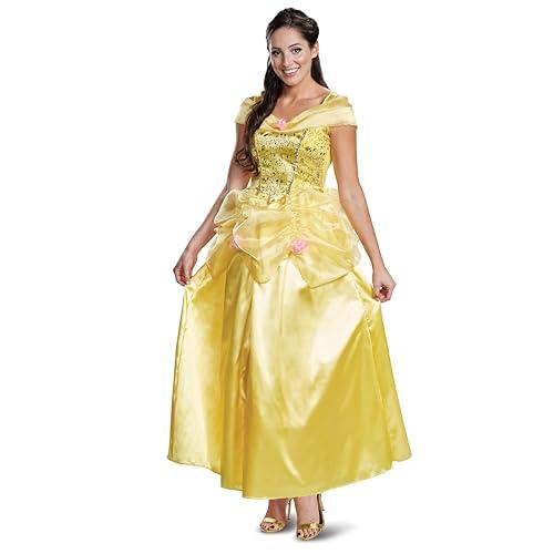 Disguise Belle Costume, Official Disney Princess Beauty and the Beast Costume Dress, Adult Size Small (4-6)