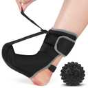 Plantar Fasciitis Night Splint Sock with Massage Ball for Tension Relief, Alleviate Pain from Plantar Fasciitis, Arch Pain, Heel Spur, Foot-drop and Achilles Tendonitis, Soft and Comfortable Foot Brace for Men and Women, Medium-Black