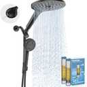 MakeFit Dual Filtered Rain Shower Head Combo, High Pressure Handheld Shower Head with Adjustable Bar - Rainfall Shower Head And Showerhead with Filter for Hard Water - Removes Chlorine