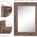 Syndra Wood Mirror with Frame, Rustic 24X32 Inch Wall Mounted Vanity Mirror with Large Wood Frame, Farmhouse Bathroom Mirror for Bedroom, Living Room, Entryway Wall Decor(Teak)