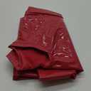 Men Shiny Leather T-Shirt, Wetlook, Short Sleeve, Glossy Latex Coat for Male (Medium, Red)