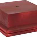 AHANDMAKER Square Wooden Pedestal Stand Display Base, 4.5 x 4.5 x 1.96 Inch Wooden Trophy Base, Wood Decorative Base Medals Display Base for Collectibles Display Home Decoration, Dark Red