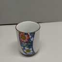 Set of 4 Japanese Tea Cups, 10 Oz Ceramic Handleless Coffee Mugs, Compact Ceramic Tea Cup Floral Pattern for Tea Matcha Latte Juice Gifts, Microwave Dishwasher Safe