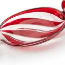 SHOWLOUE Glass Candy Platter, Christmas Platter Dish Serving Dessert Plates Christmas Dinnerware Tray Decorative Plates for Xmas Holiday Party Favor, Large (Red)