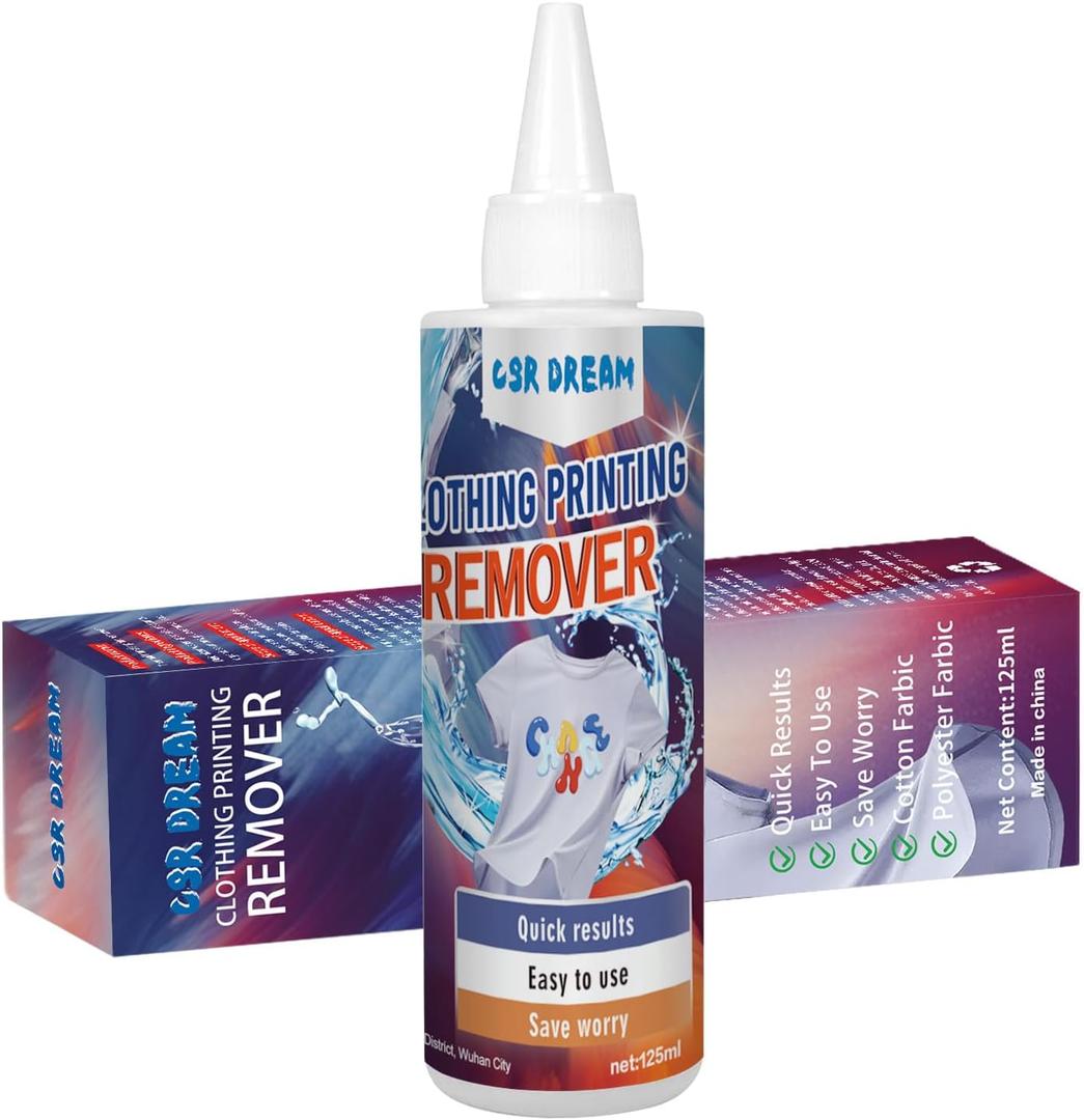 Heat Transfer Vinyl Remover for Fabrics, Powerful Residue Remover, Quick Results No Damage to Fabrics, Suitable for T-Shirts Canvas Hats DIY Heat Transfer