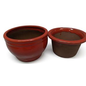 African Violet Pots, 8 Inch Self Watering Pots, Easy Plant Self Watering Pot, Ceramic Plant Pot with Absorbent Inner Pot for Flowers, Flower Pot Indoor - Brown Red