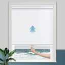 Persilux Cordless Window Shades Roller Blinds (35" W x 72" H, White) 100% Blackout Roller Window Shades UV Protection Energy Saving Roller Shades for Bedroom and Living Room, Home and Office