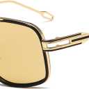 AEVOGUE Sunglasses For Men Goggle Alloy Big Frame Metal Punk Style Shield AE0336