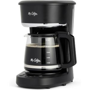 Mr. Coffee 12-Cups Automatic Drip Coffee Maker, Stainless Steel and Black (2176620)