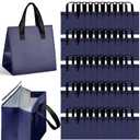 Insulated Take Away Bags Bulk Thermal Insulation Food for Coffee Milk Tea Hot Cold Food Fresh Seafood Cooler Pizza Delivery Bags for Catering Restaurant Grocery(Classic,Navy Blue,50 Pcs)