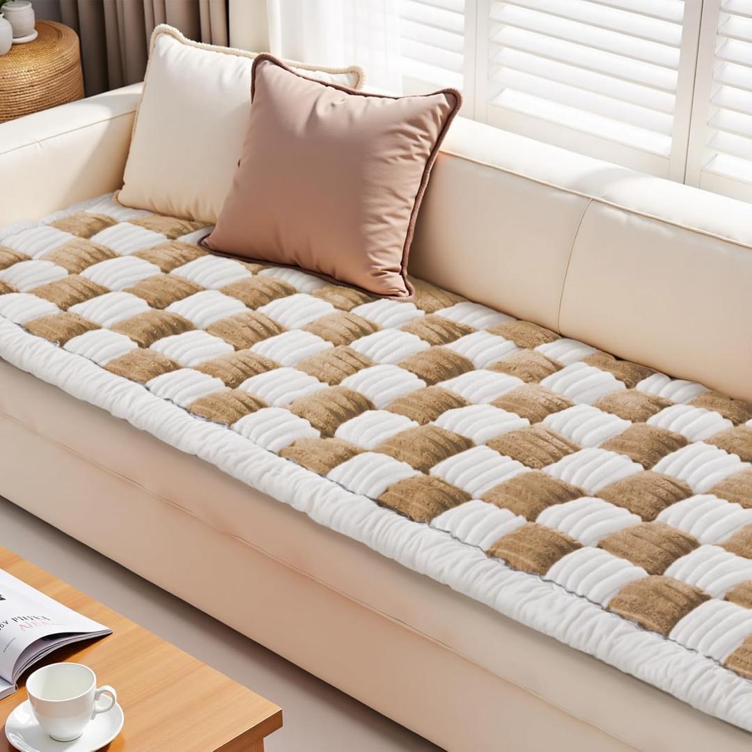 Couch Cushion Cover for dogs Sofa Cover Washable Pet Love Seat Couch Covers for Sofa Slipcovers Couch Protector Blanket for Dog Sofa Cushion Covers for Pet Washable Pad Light Brown 70x150cm/27.6x59in