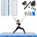 TUMBLOX Air Gymnastics Mat Inflatable & Tumbling Mat  4/8 Inches Thick with Electric Pump + Free Foot Pump  Ideal for Home, Gym, Water, and Beach Use (10ft*3.3ft*4in(3*1*0.1m), Blue)