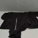 LYANER Women's V Neck Short Sleeve Dresses Zipper Front Ruffle Hem A Line Flare Mini Basic Dress S