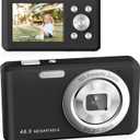 Digital Camera, FHD 1080P Compact Camera with 32GB Card48MP Camera 2.4'' LCD 16X Digital Zoom for Kid Student Children Teen Girl Boy(Black)