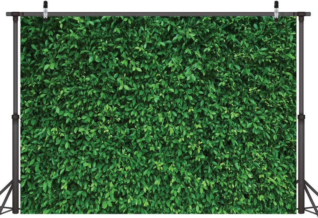 LYWYGG 5X3FT Green Leaves Photography Backdrops Mmicrofiber Nature Backdrop Birthday Background for Birthday Party Seamless Photo Booth Prop Backdrop CP-87-0503