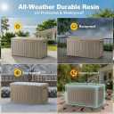 150 Gallon Outdoor Storage Box Resin Deck Box All Weather Waterproof Large Lockable Storage Container Deck Box for Patio Furniture, Garden Tools, Lockable, Gray New