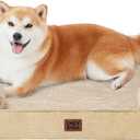 EHEYCIGA Orthopedic Dog Beds for Large Dogs, Waterproof Memory Foam Large Dog Bed with Sides, Non-Slip Bottom and Egg-Crate Foam Pet Couch Bed with Washable Removable Cover, Greige