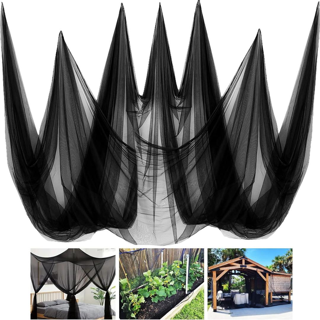 2 Pack 10 x 20 FT Mosquito Netting,Garden Mesh Netting Barrier,Balcony Privacy Screen Plant Covers for Patio Vegetables Fruits Flowers Protection (Black)