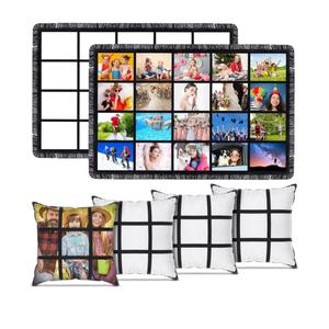 Kinlop 6 Pieces 40 x 60 Inch Sublimation Blank Throw Blankets and Sublimation Blank Throw Pillow Cases Cushion Cover for DIY Heat Press Home Decor(20 Panel and 9 Panel)