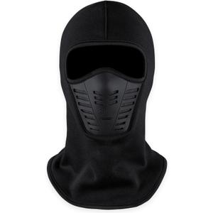 Balaclava Ski Mask - Thermal Face Mask Cold Weather Motorcycle Gear with Breathable Air Vents - Winter Face Mask (One Size, Black)