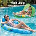 Novabright 2 Pack Pool Float with Canopy, XL Pool Chair Lounge with Adjustable Sun Shade Cover, Inflatable Float Lounge for Adults Swimming Beach Lake Water(Blue,Green)