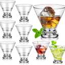 8 Pcs Martini Glasses Bulk 8oz Plastic Stemless Reusable Cocktail Glasses Clear Shot Glass Supplies for Home Bar Restaurant Wedding Birthday Housewarming Espresso Martini Party