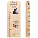 Garybank Solid Wood Growth Chart for Kids with Picture Frames, Height Measurement Ruler Milestone Markers, Foldable Kids Height Wall Chart, Christmas Keepsake Gift for Toddler Boy Girl Room Wall Decor, ‎27.5 x 7 x 1.5 inches