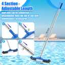 Tioncy 4 Pcs Pool Brushes Kit with 47" Pole Adjustable, 17.5" Pool Brush Head, Hand Scrub Brush & Scouring Sponge Pads with Aluminum Pole for Spa Hot Tub Bathroom Kitchen Home Tiles Walls Floors
