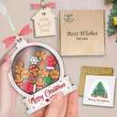 6" Shaking Christmas Ornament 2025 for Family of 2,3,4,5,6,7,8,9,10,11,12,13,14,15,16, DIY Gingerbread Keepsake with Dog Cat, New Home Ornament, Gifts for Xmas Tree Hanging Decor HO49-6W
