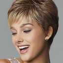 SEVENCOLORS Short Pixie Wigs for White Women Natural Layered Short Brown Wigs with Blonde Highlights Synthetic Short Hair Womens Wig