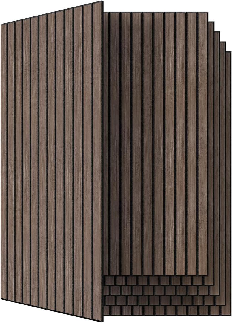 UMIACOUSTICS 6 Packs Acoustic Wall Panel,47.2 x 23.6 Inches Decorative Sound Panel for Echo Reverb Treatment,Deep Walnut