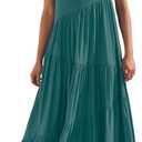ANRABESS Women Summer Casual Loose Sleeveless Sundress Spaghetti Strap Flowy Boho Linen Beach Vacation Maxi Long Dress (Small, Light Green)