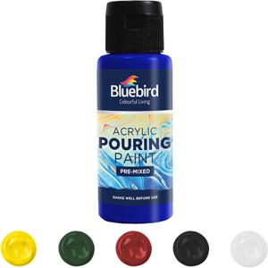 BLUEBIRD Acrylic Pouring Paint, Pthalo Blue, 3.4 Fl Oz - Easy To Use & Ready To Pour Acrylic Paint for Canvas, Paper, Wood