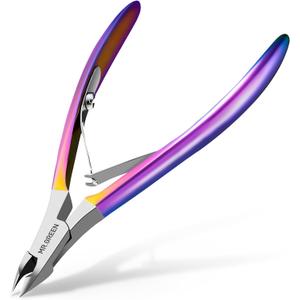MR.GREEN Cuticle Nippers Gorgeous Colorful Cuticle Scissors Nail Manicure Clippers Trimmer Dead Skin Remover Cutters Beauty Tool (Colored Titanium)