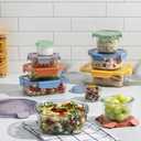 Ello Color Lock 20PC Mixed Glass Food Storage Sets, Leak-Proof Glass Food Storage Containers with Airtight BPA-Free Plastic Lids, Dishwasher, Microwave, and Freezer Safe, Desert Festival, 10 x Mixed