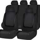 Car Seat Covers Full Set, Breathable Washable Automotive Front and Rear Split Bench Cover, Waterproof Quick Setup Seat Full Set, Universal Vehicle Interior Accessories (Black)