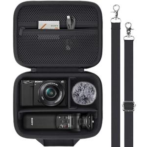 Baval for Sony ZV-E10/ZV-E1/ZV-E10 II Vlog Digital Camera Hard Carrying Case,Compatible with Tripod(GP-VPT2BT),Microphone,Camera Len and Accrssory(Black Case)